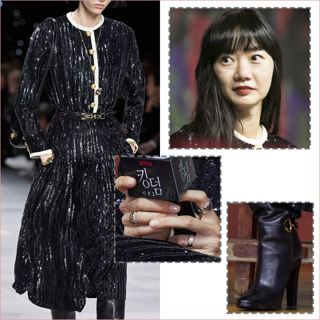 Black Sequin Dress Creates Sophisticated Look for Actress Bae Doo-na