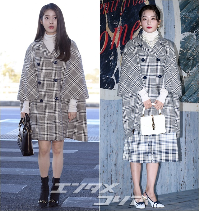 Singers IU, Seul-gi Find Different Ways to Make Most of Gucci Cape Coat