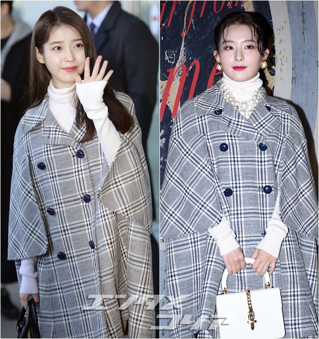 Singers IU, Seul-gi Find Different Ways to Make Most of Gucci Cape Coat