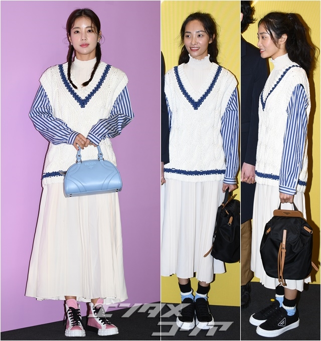 Actress Ki Eun-se, Model Kwak Ji-young Sport Same Prada Vest