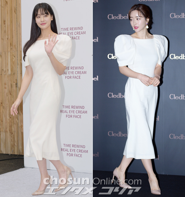Oh Yeon-seo, Hong Soo-ah Accentuate Femininity in Same Puff Sleeve Dress