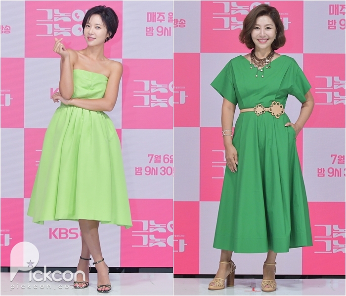 Actresses Catch Eyes with Similar Dresses in Matching Colors