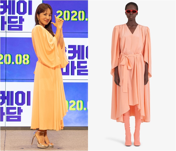 Actress Uhm Jung-hwa Opts for Elegant Silk Dress at Press Event for New Film