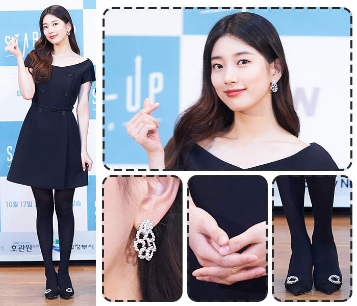 Su-zy Adds Luxurious Touches to Classic Black Outfit