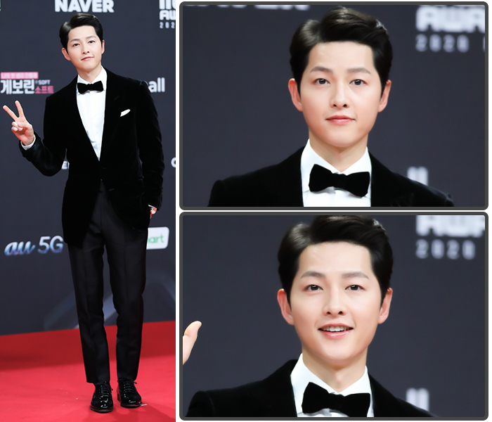 Actors Song Joong-ki, Park Seo-joon Cut Dapper Figures