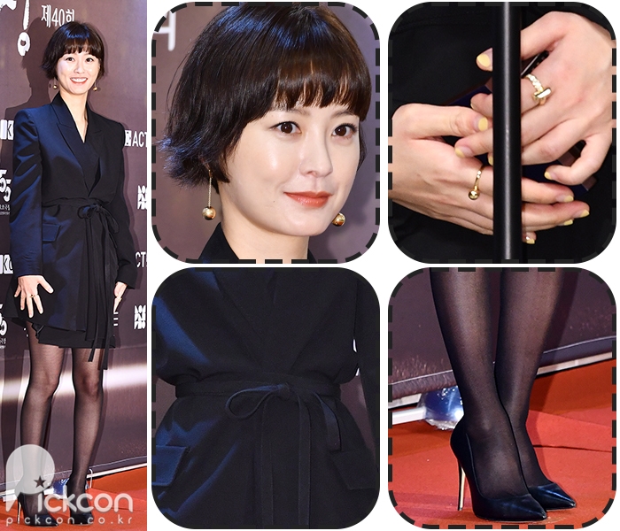 Actress Jung Yu-mi Looks Chic as Ever in Black Dress, Bobbed Hairstyle