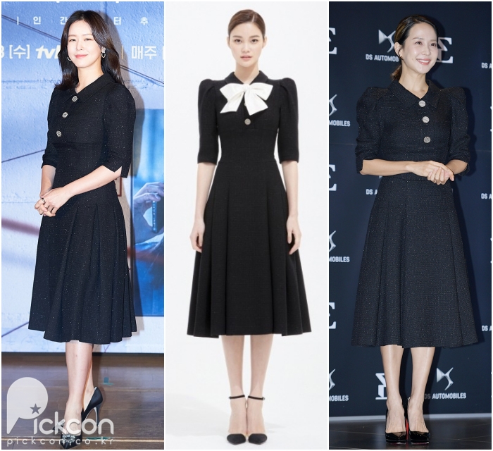Actresses Jo Yeo-jeong, Kyung Soo-jin Get Elegant Looks with Same Dress
